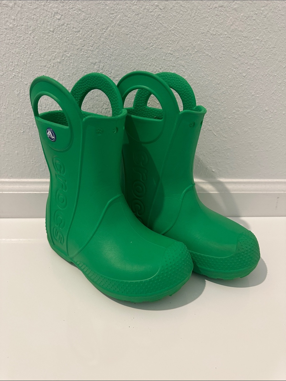 CROCS Kids' Green Waterproof Handle Rain Boots
